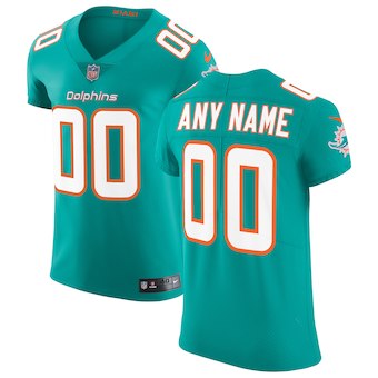 Men's Miami Dolphins Aqua Vapor Untouchable Custom Elite NFL Stitched Jersey